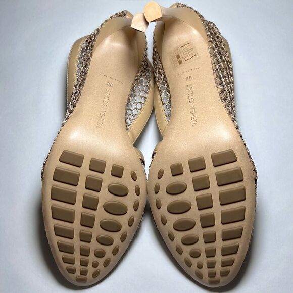 Bottega Veneta Stretch Chain Ankle Strap Heels in Sand - Picture 7 of 10